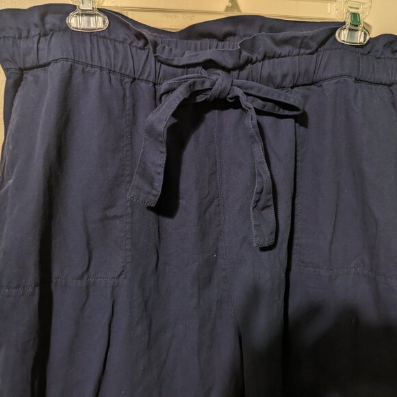 Draper James Pull On Navy Blue 100% Cotton Pants - Picture 2 of 8